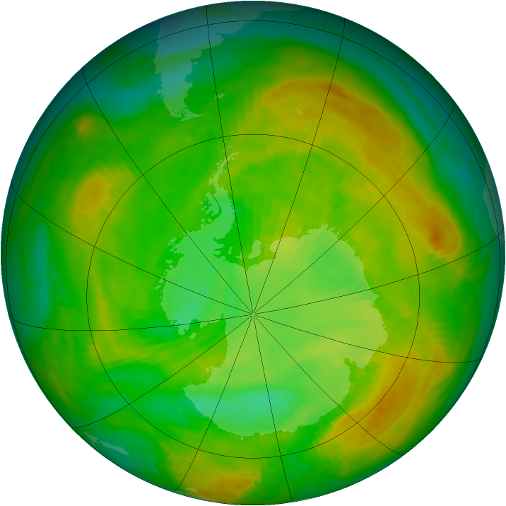Antarctic ozone map for 16 December 1979